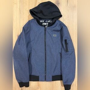 Levi's Black and Blue Hooded Bomber Jacket